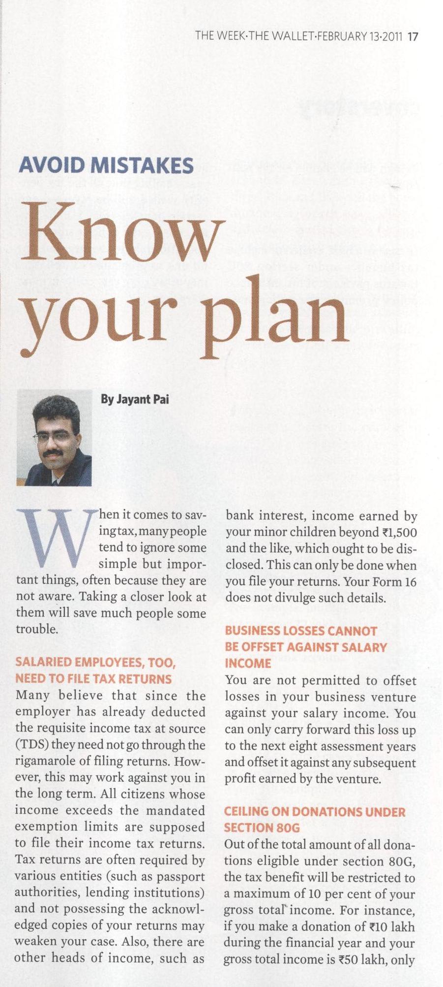 Avoid mistakes, know your plan