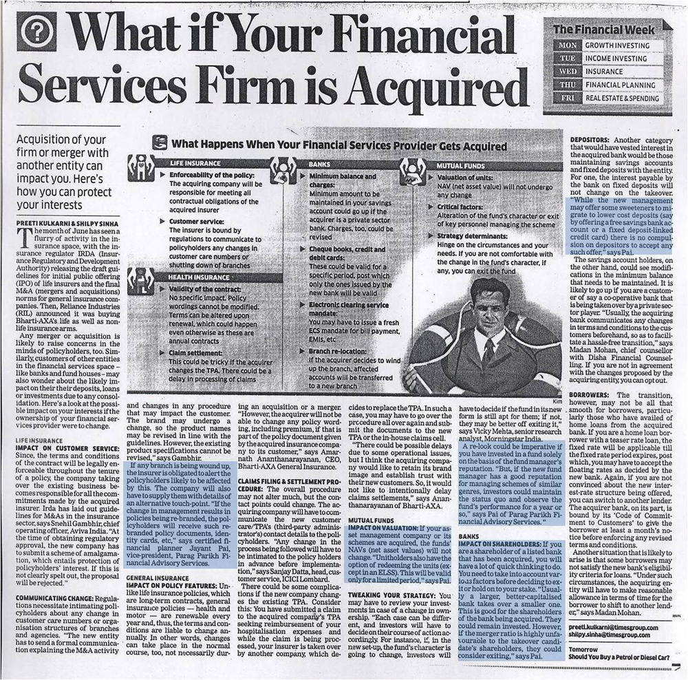 What if your Financial Services Firm is acquired