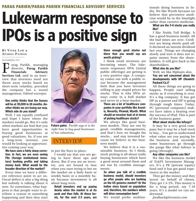 Lukewarm response to IPOs is a positive sign