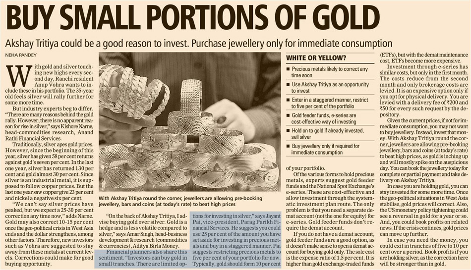 Buy small portions of gold