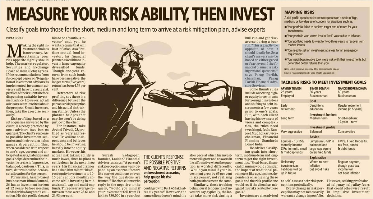 Measure your risk ability, then invest: Mr. Parag Parikh