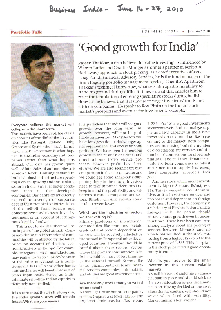 Good Growth for India - Rajeev Thakkar